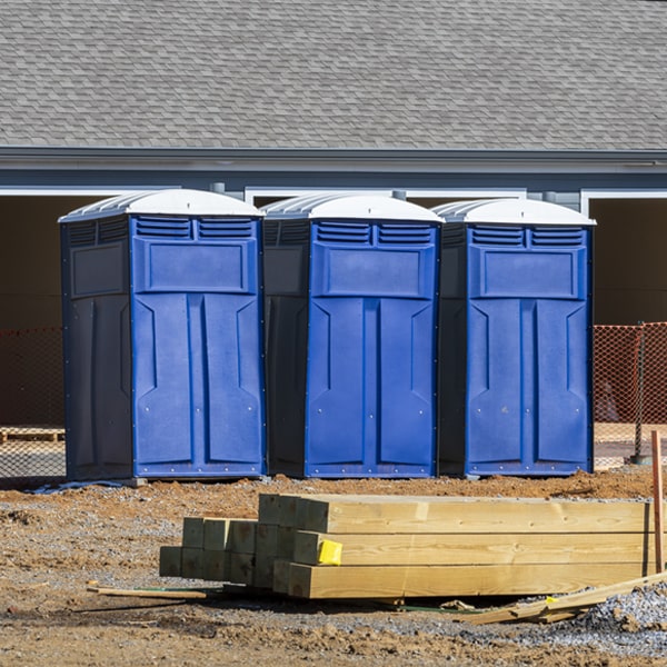 what is the expected delivery and pickup timeframe for the portable toilets in Lynchburg Missouri